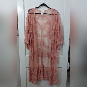 Rose Lace Duster 2X-3X